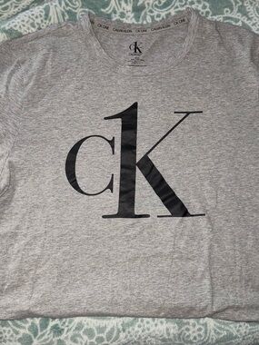 Calvin Klein Light Gray Logo Graphic Tee